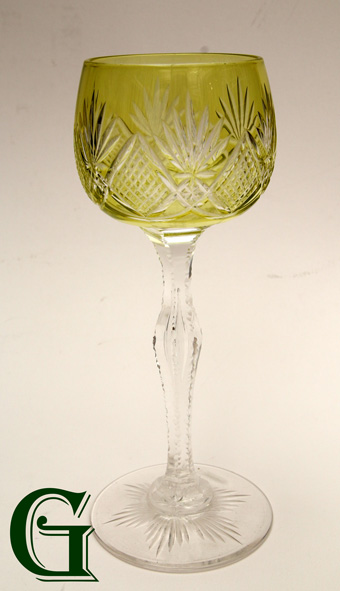 citrine cut hock glass